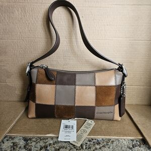 Coachtopia Multi Brown and Tan Patchwork Shoulder Bag (small alter ego)